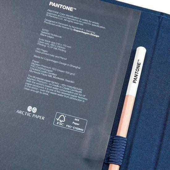 Pantone Gatefold Notebook with Pencil / Unlined - Dark Blue 19-4122 (24 x 19 cm), , large image number 2