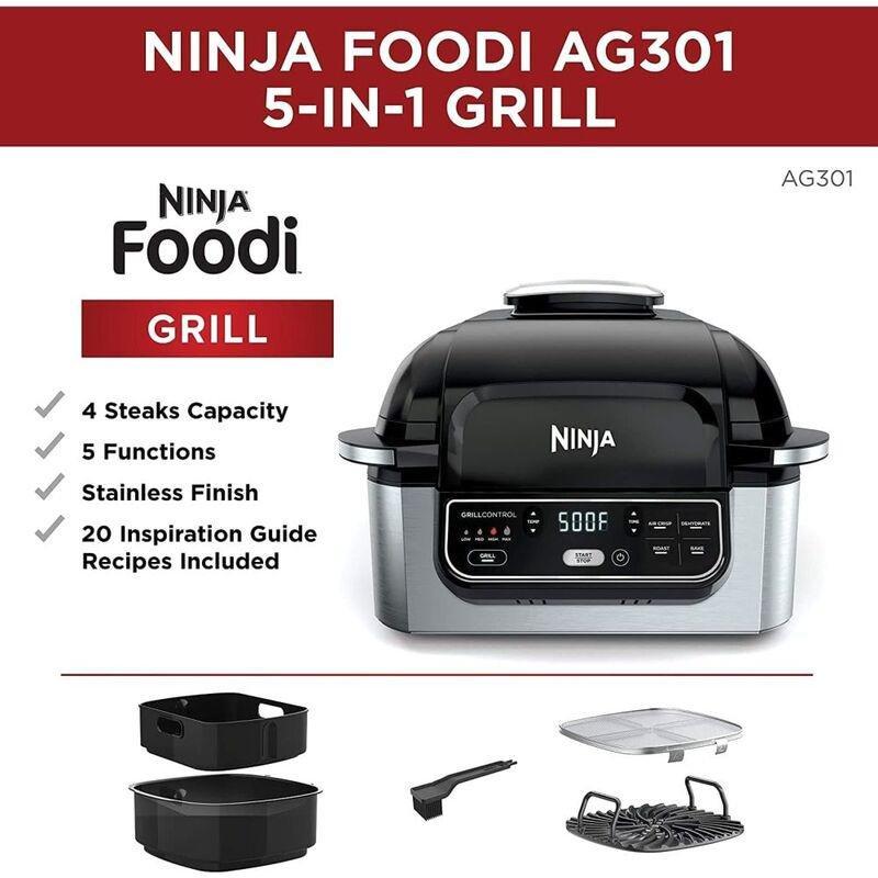 Ninja Foodi Grill & Air Fryer AG301 5-in-1, , large image number 1
