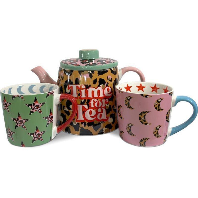 Eleanor Bowmer Leopard Teapot & Mug Set, , large image number 0
