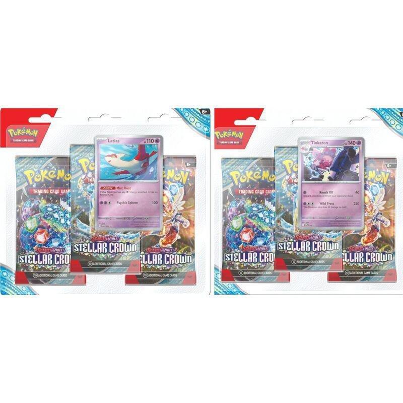 Pokemon TCG Scarlet & Violet (SV07) Stellar Crown 3 Pack Blister Assortment, , large image number 0