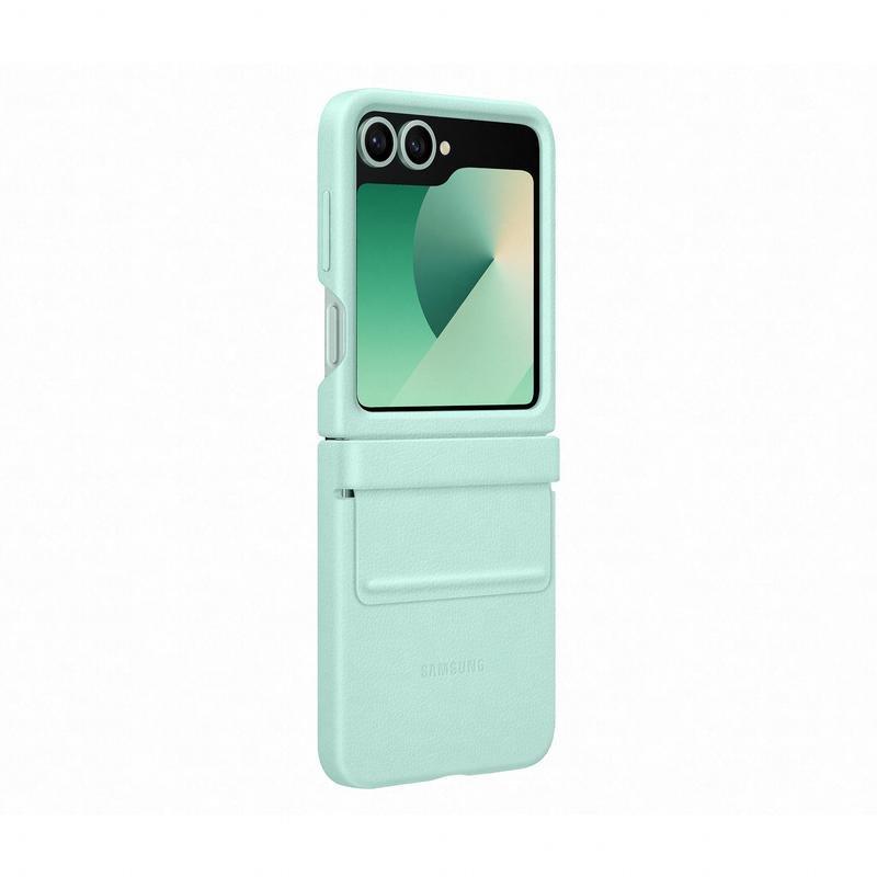 Samsung Flip6 Flap Vegan Leather Case - Mint, , medium