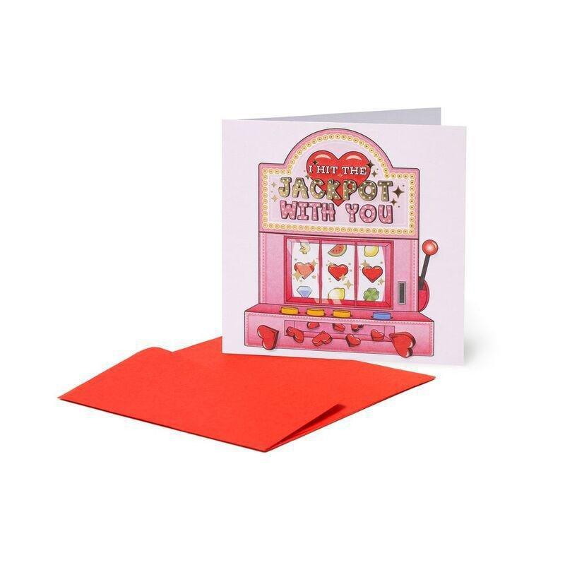 Legami Small Greeting Card - Slot Machine (7 x 7 cm), , medium