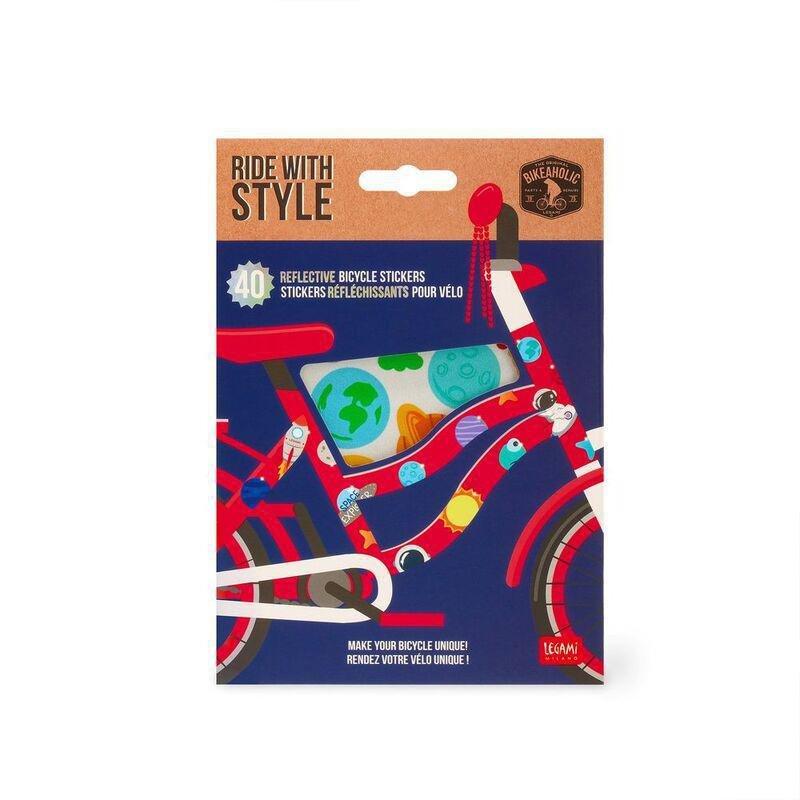 Legami Reflective Bicycle Stickers - Ride with Style - Space, , large image number 3