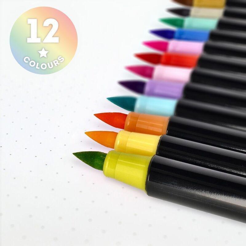 Legami Set of 12 Brush Markers - Pastel Colours, , large image number 1