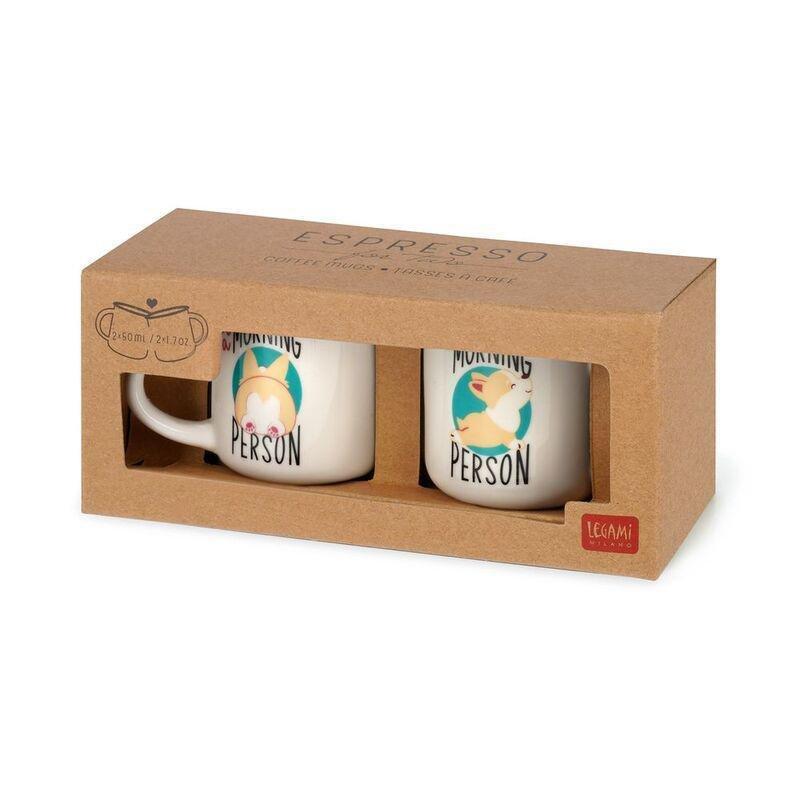 Legami 2 Coffee Mugs - Espresso for Two 50ml - Corgi 50, , large image number 1