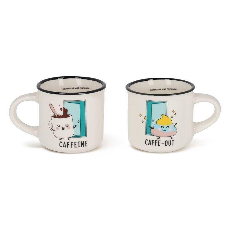 Legami 2 Coffee Mugs - Espresso for Two 50ml - Poo, , medium