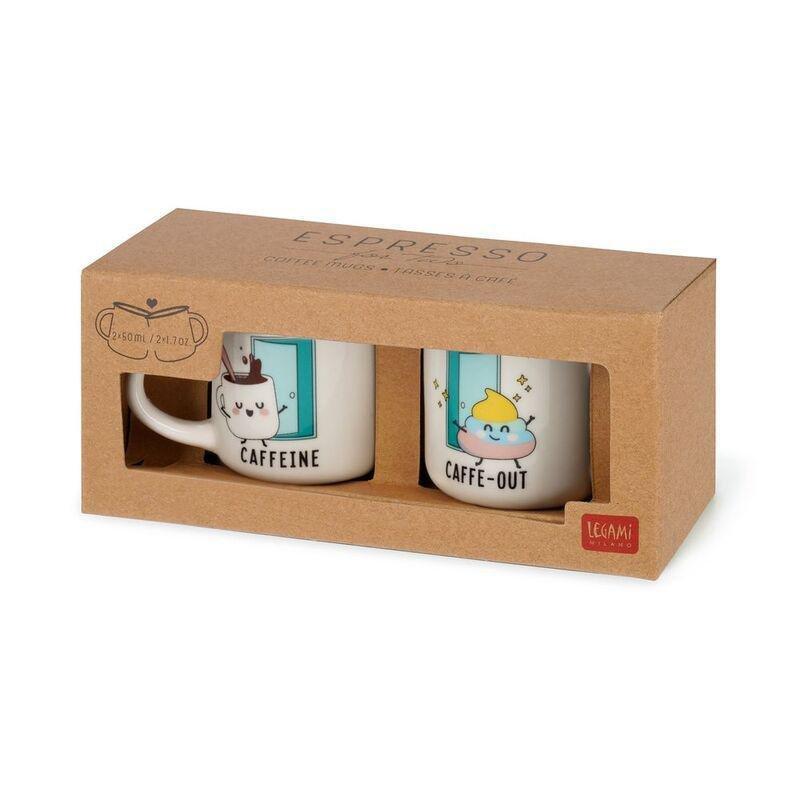 Legami 2 Coffee Mugs - Espresso for Two 50ml - Poo, , large image number 1