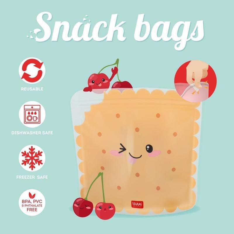 Legami Set of 3 Reusable Snack Bags - Cookie, , large image number 1