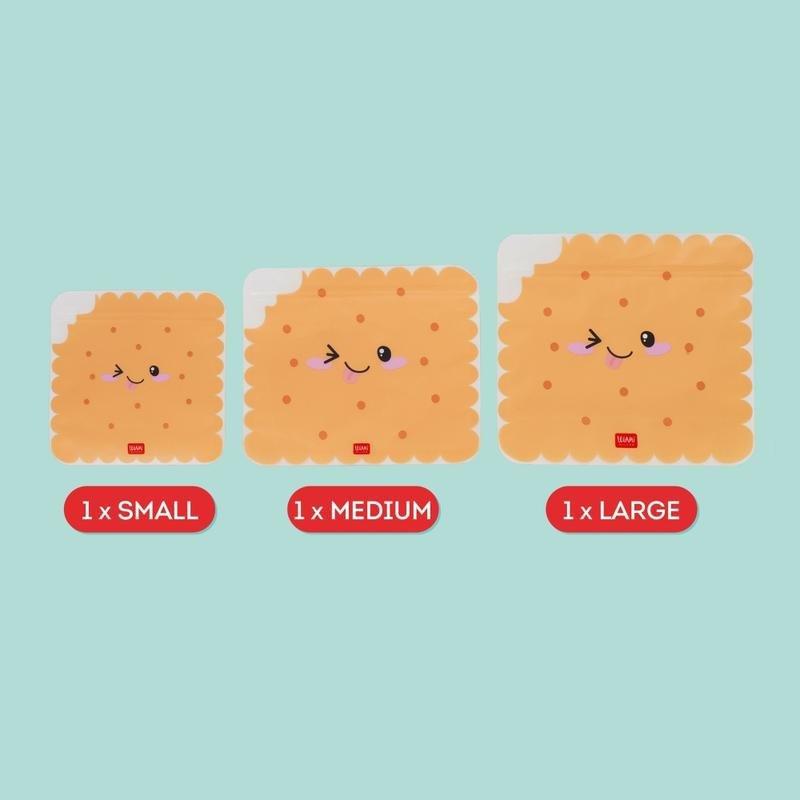 Legami Set of 3 Reusable Snack Bags - Cookie, , large image number 3