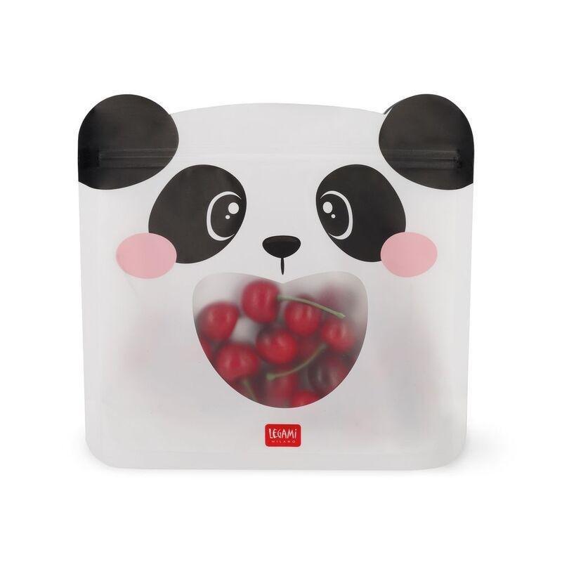 Legami Set of 3 Reusable Snack Bags - Panda, , medium