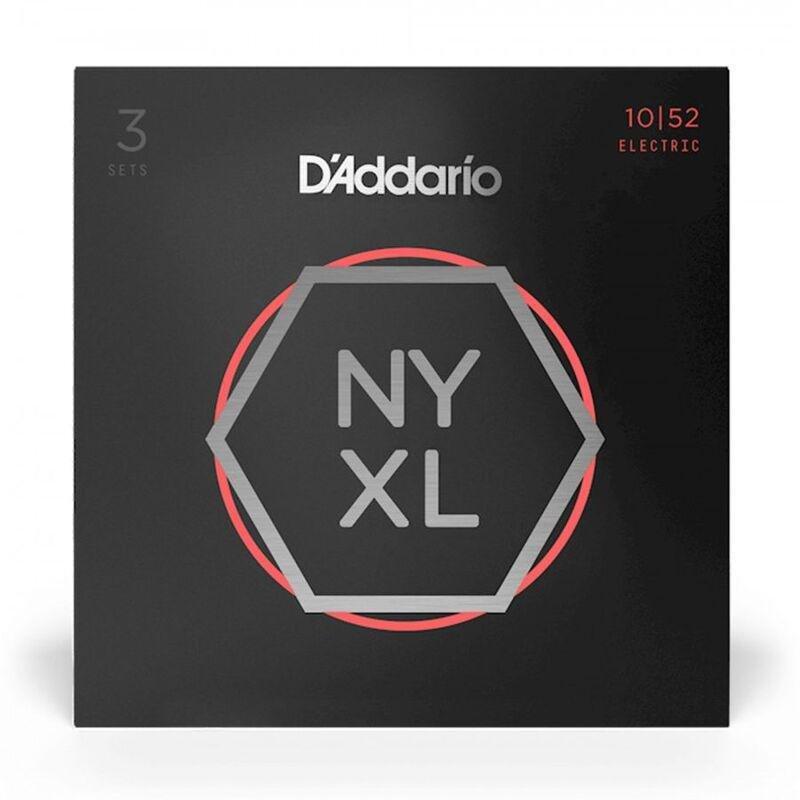 D'Addario Fretted NYXL1052-3P Light Top/Heavy Bottom Electric Guitar Strings - 10 - 52, , large image number 0