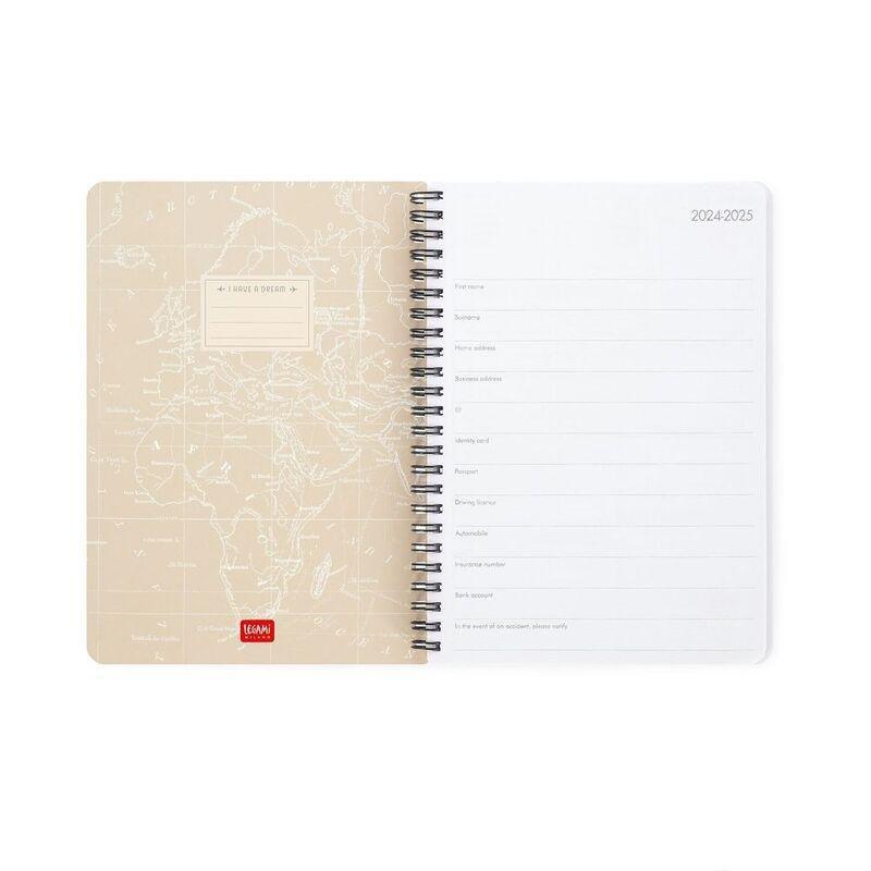 Legami Large 16-Month Weekly Spiral-Bound Diary - 2024/2025 - Travel (15 x 21 cm), , large image number 1