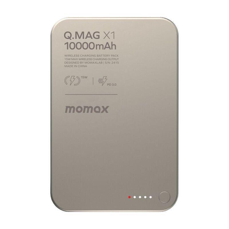 Momax Q.Mag X1 Gen2 10000Mah 15W Magsafe Wireless Powerbank - Titanium, , medium