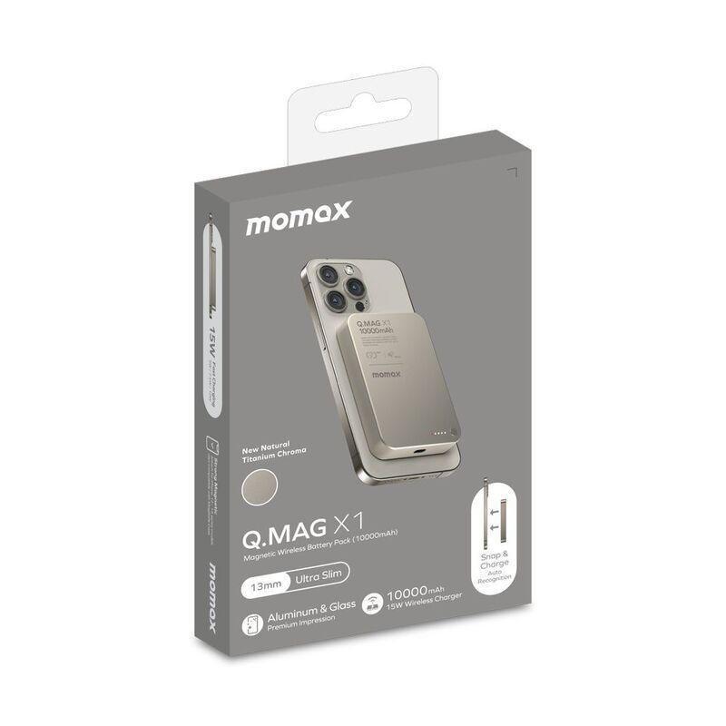 Momax Q.Mag X1 Gen2 10000Mah 15W Magsafe Wireless Powerbank - Titanium, , large image number 5