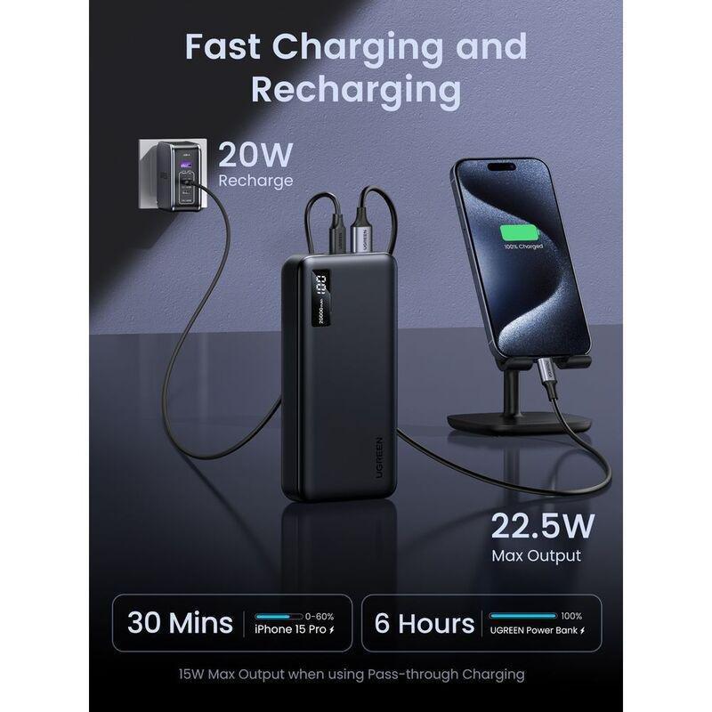 Ugreen 20000Mah Two-Way Fast Charging Power Bank - Black, , large image number 1