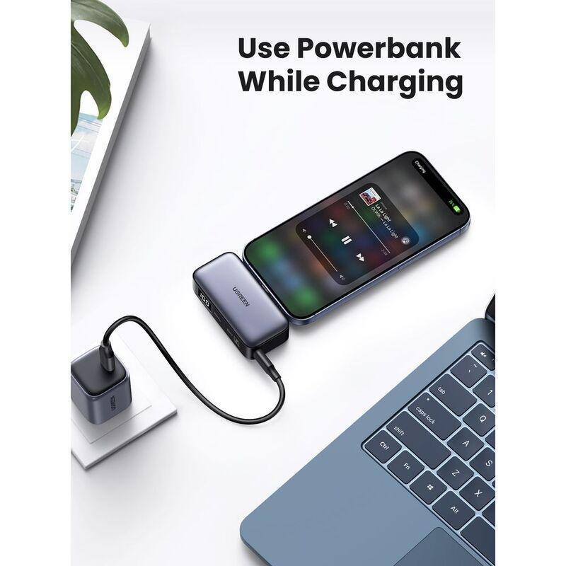 Ugreen Mini Powerbank 5000mAh 20W PD Fast Charging Led Display - Port Grey, , large image number 1