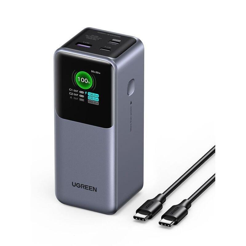 Ugreen Nexode Powerbank 20000Mah 130W Fast Charging Tft Display USB-C1 100W Max + USB-C2 30W Max + USB-A 22.5W - Max Grey, , medium
