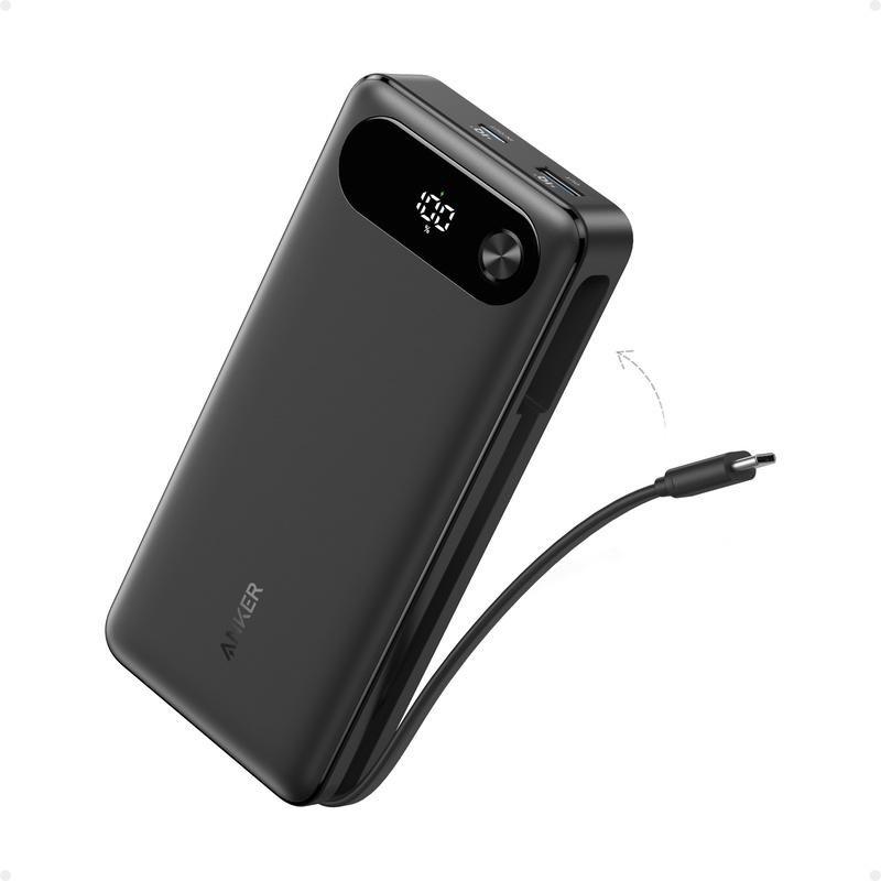 Anker Power Bank 20000Mah 87W Built-In USB-C Cable- Black, , medium