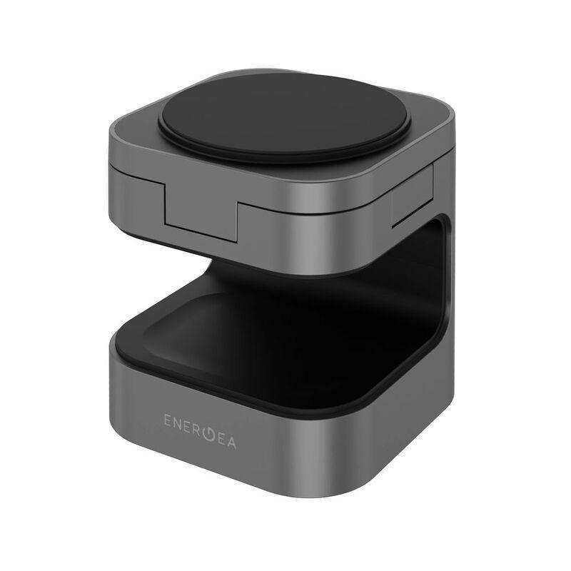Energea Magcube 3-In-1 Foldable Qi2.0 Magnetic Fast Wireless Charger - Gunmetal, , medium