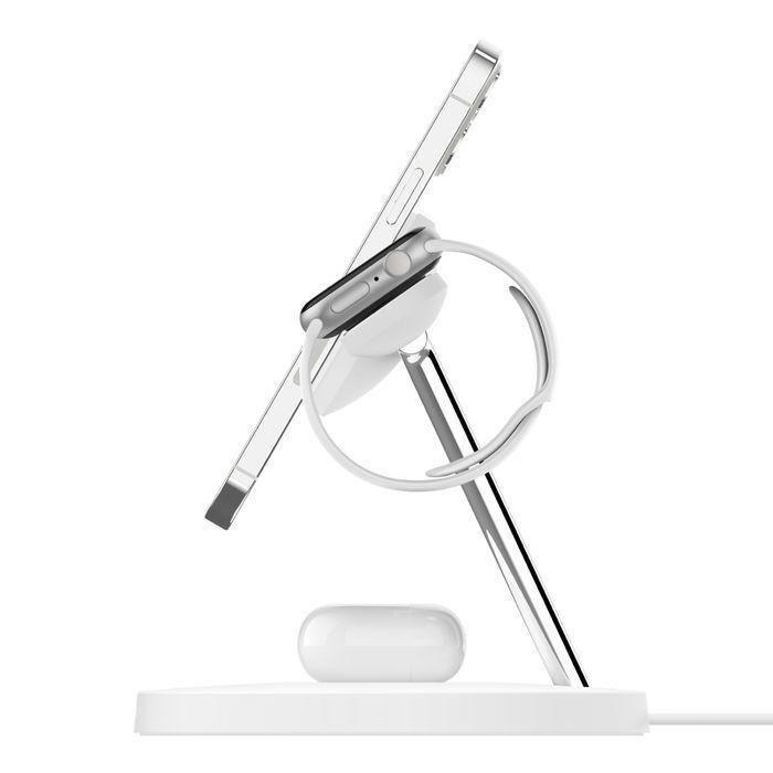 Belkin Boostcharge Pro 3-In-1 Wireless Charger With Official Magsafe Charging 15W - White, , large image number 2