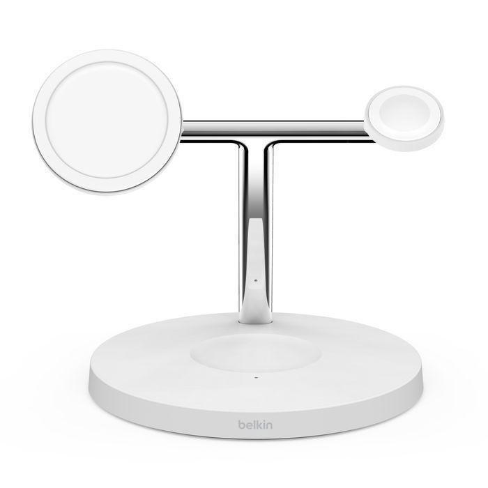 Belkin Boostcharge Pro 3-In-1 Wireless Charger With Official Magsafe Charging 15W - White, , large image number 3