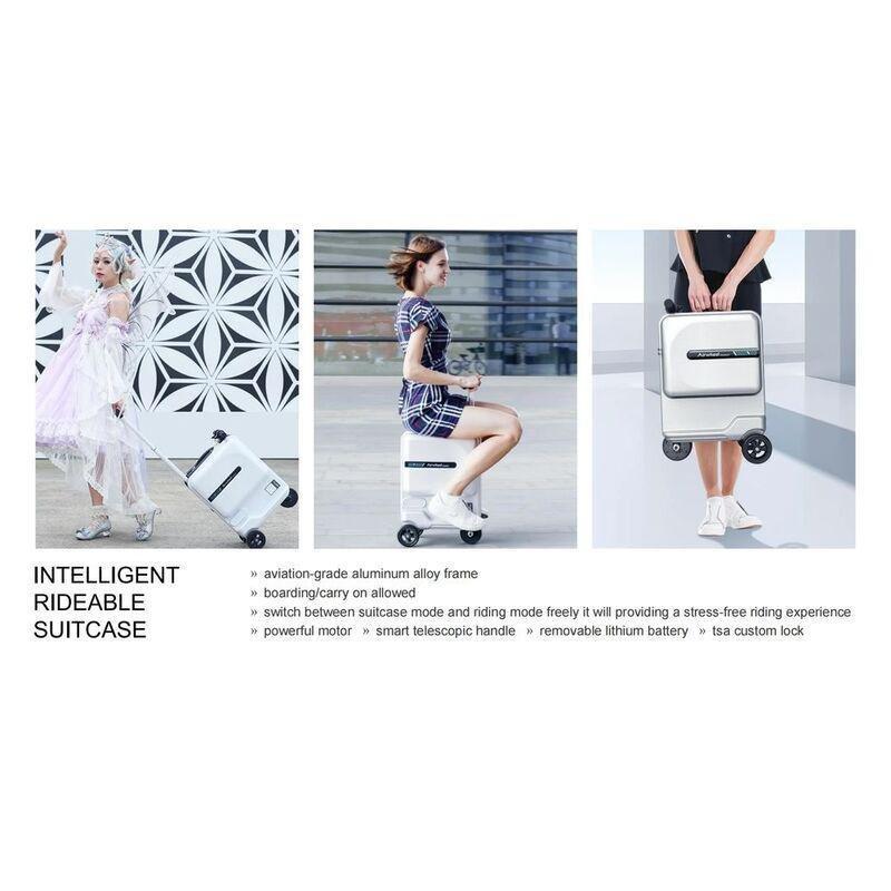 Airwheel SE3 Minit Electric Portable Riding Luggage Scooter With Removable Battery - Silver, , large image number 3