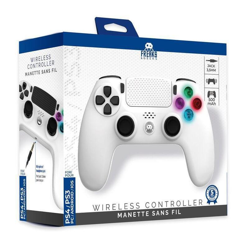 Freaks & Geeks Wireless White Controller For PS4, , large image number 1