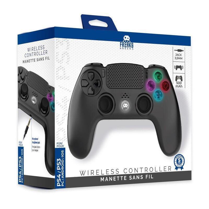Freaks & Geeks Black Wireless Controller For PS4, , medium