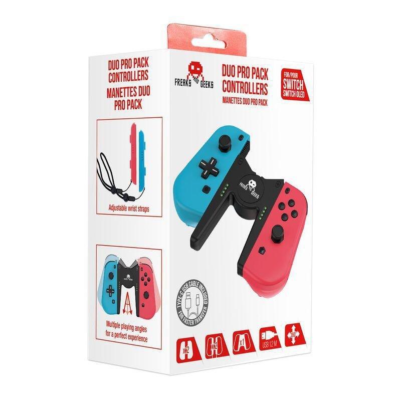 Freaks & Geeks Duo Pro Pack Joycon Type Controllers - Blue/Red Neon, , large image number 1