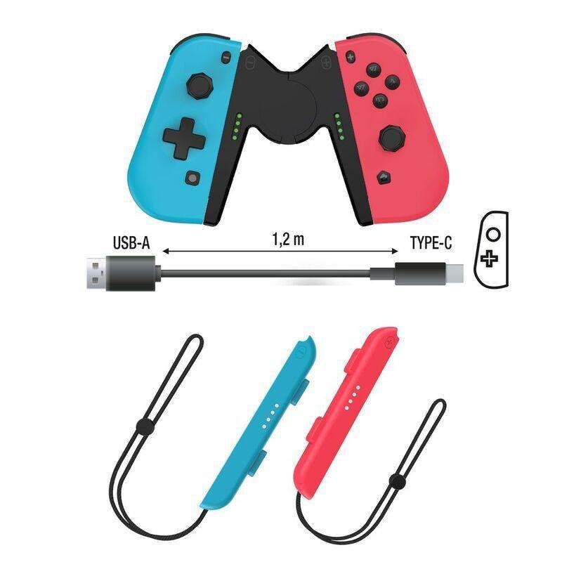 Freaks & Geeks Duo Pro Pack Joycon Type Controllers - Blue/Red Neon, , large image number 2