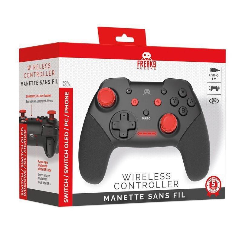 Freaks & Geeks Wireless Controller Black & Red For Nintendo Switch, , large image number 1