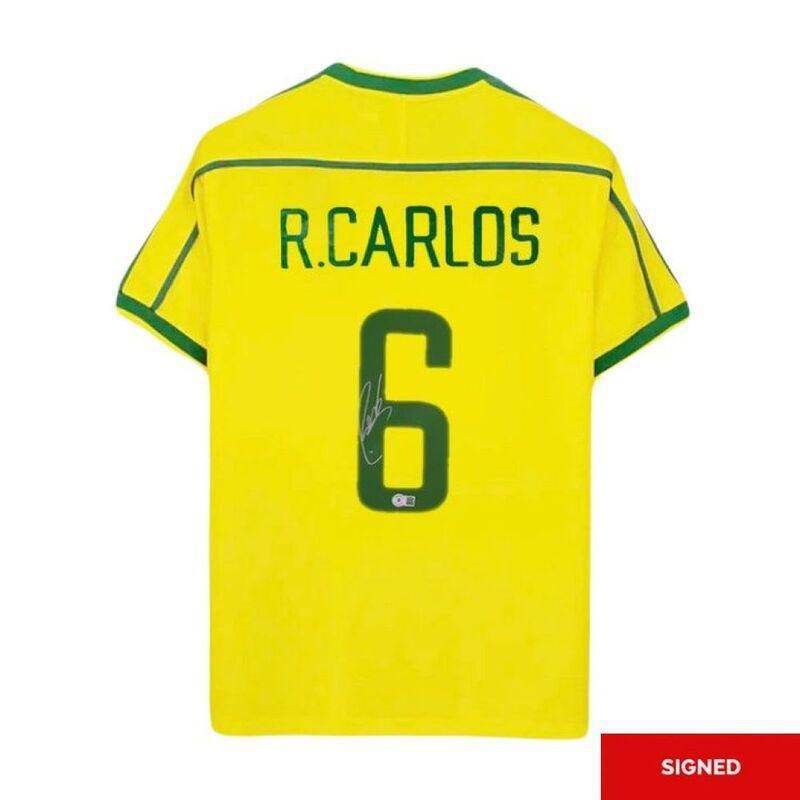 Bootroom Collection Roberto Carlos Signed Brazil 1997 Home Jersey, , large image number 0