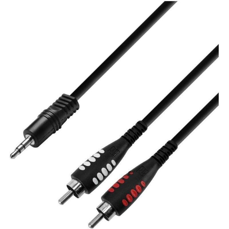 Adam Hall K3YWCC0600 3 Star 6M 2 RCA X Minijack Y-Cable - Black, , medium
