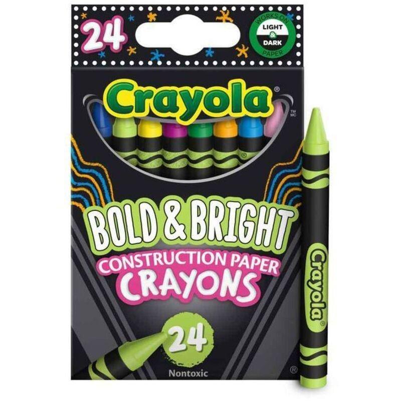 Crayola Bold & Bright Construction Paper Crayons (Pack of 24), , large image number 0