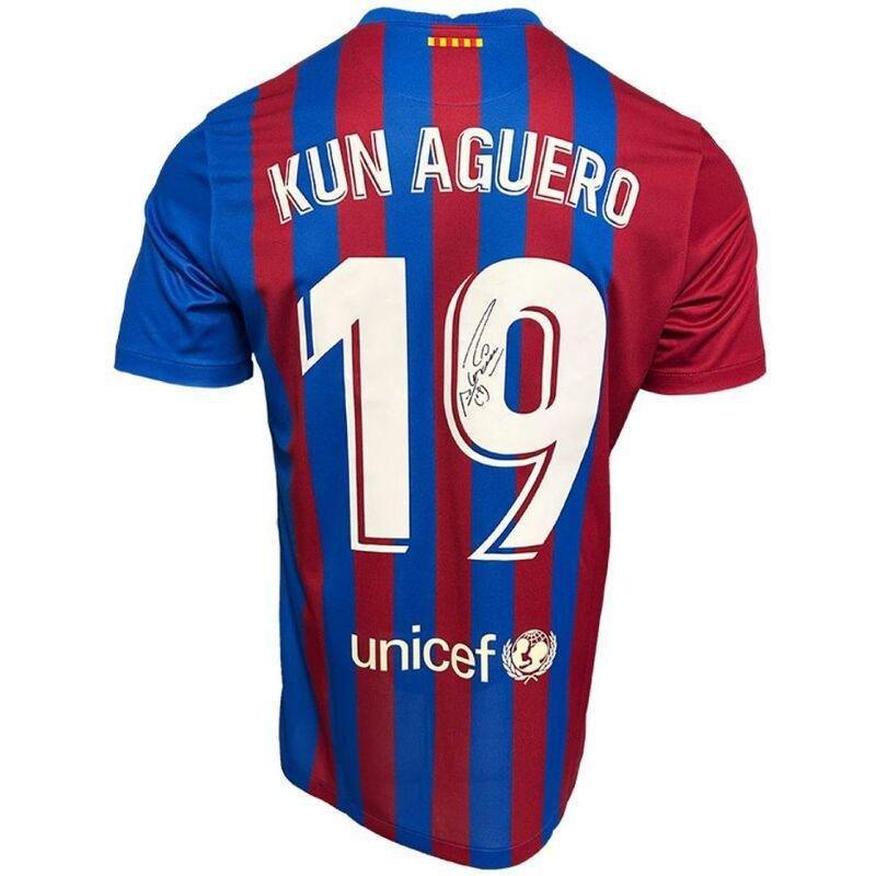 The Collect Room Kun Aguero Back Signed Fc Barcelona 2021-22 Home Shirt, , large image number 1