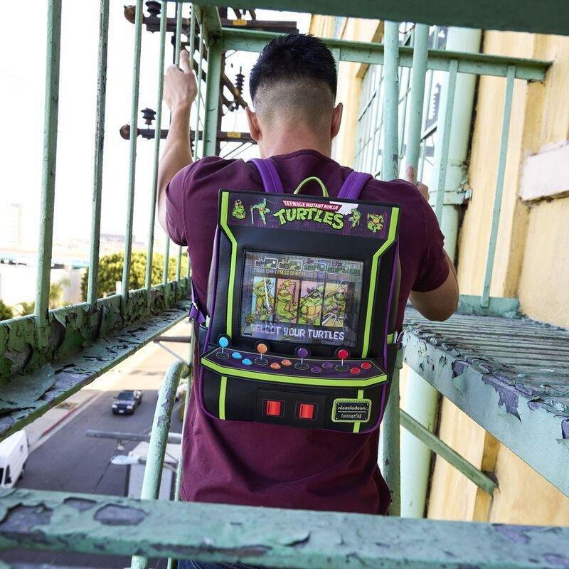 Loungefly Leather Teenage Mutant Ninja Turtle 40th Anniversary Vintage Arcade Mini Backpack, , large image number 0