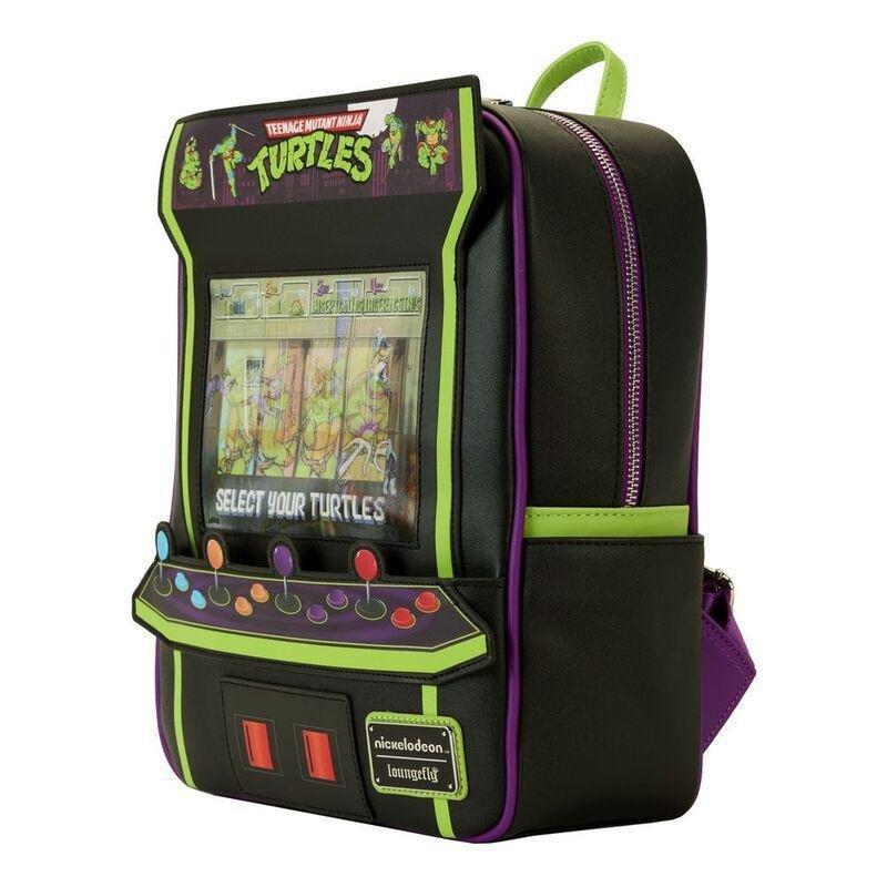 Loungefly Leather Teenage Mutant Ninja Turtle 40th Anniversary Vintage Arcade Mini Backpack, , large image number 2