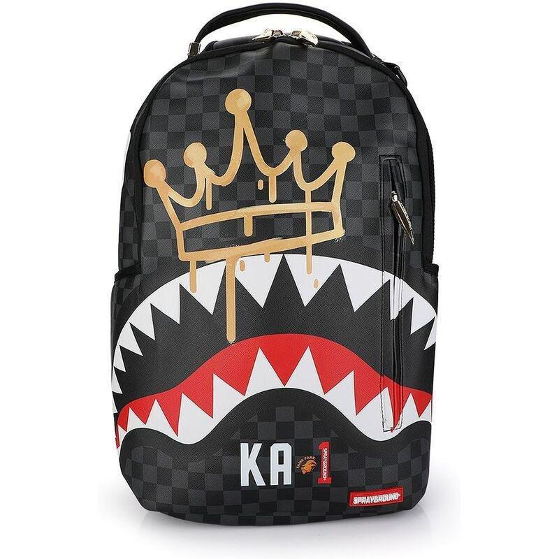 Sprayground Black Crown Sharks In Paris Backpack, , large image number 0