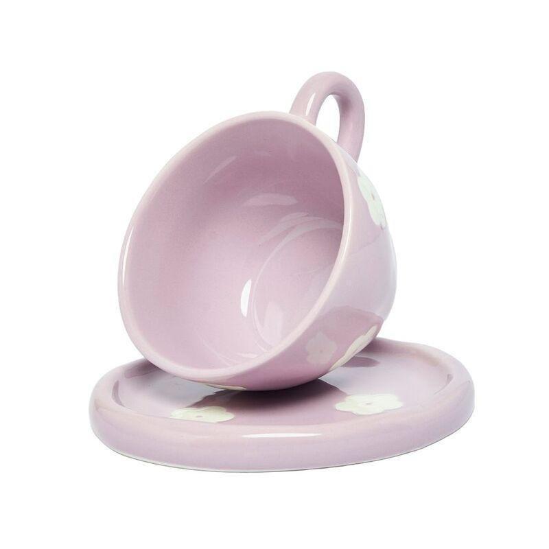 Prickly Pear Ditsy Teacup & Saucer / Floral Lilac, , large image number 1