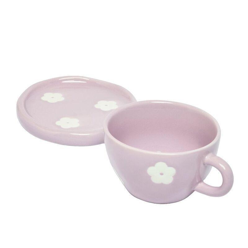Prickly Pear Ditsy Teacup & Saucer / Floral Lilac, , large image number 2