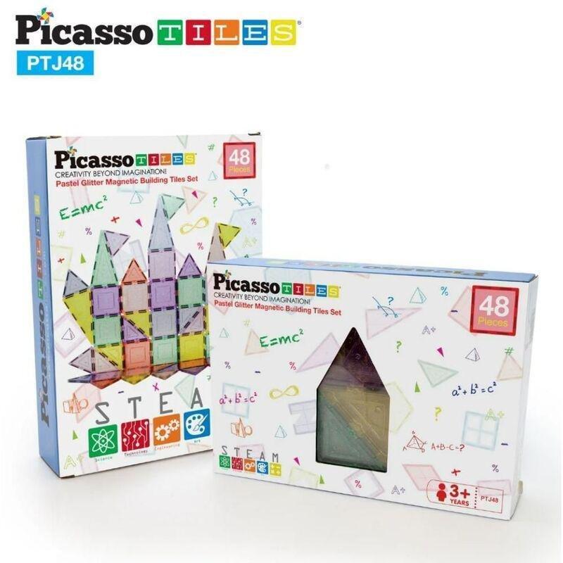 Picasso Magnetic Pastel Glitter 48 Pieces Magnetic Building Set, , medium