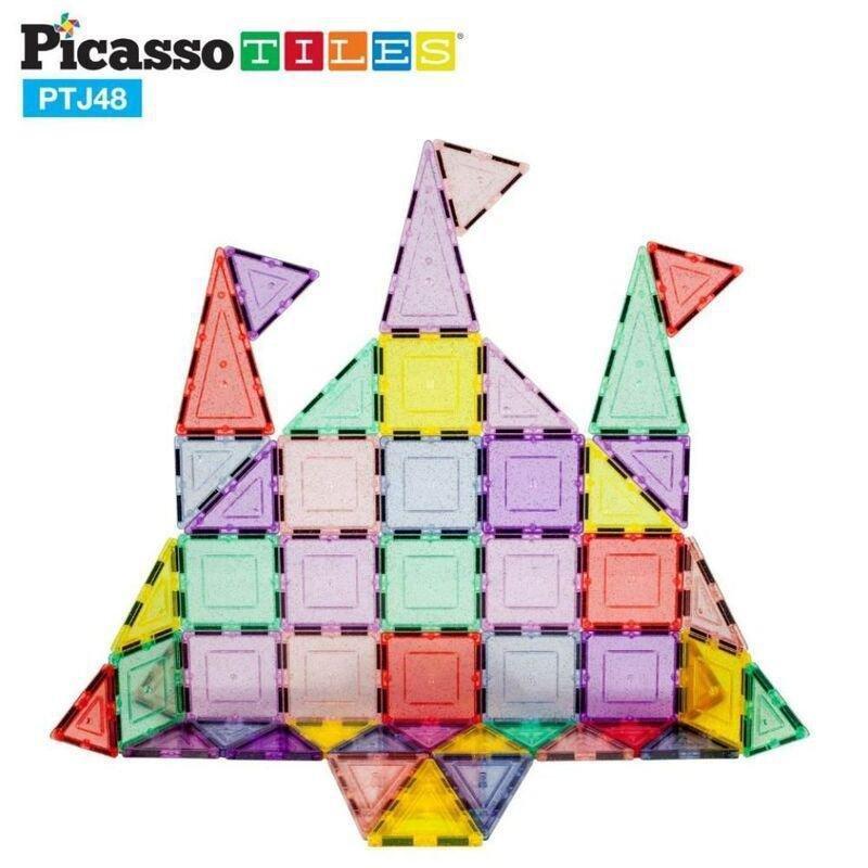 Picasso Magnetic Pastel Glitter 48 Pieces Magnetic Building Set, , large image number 1