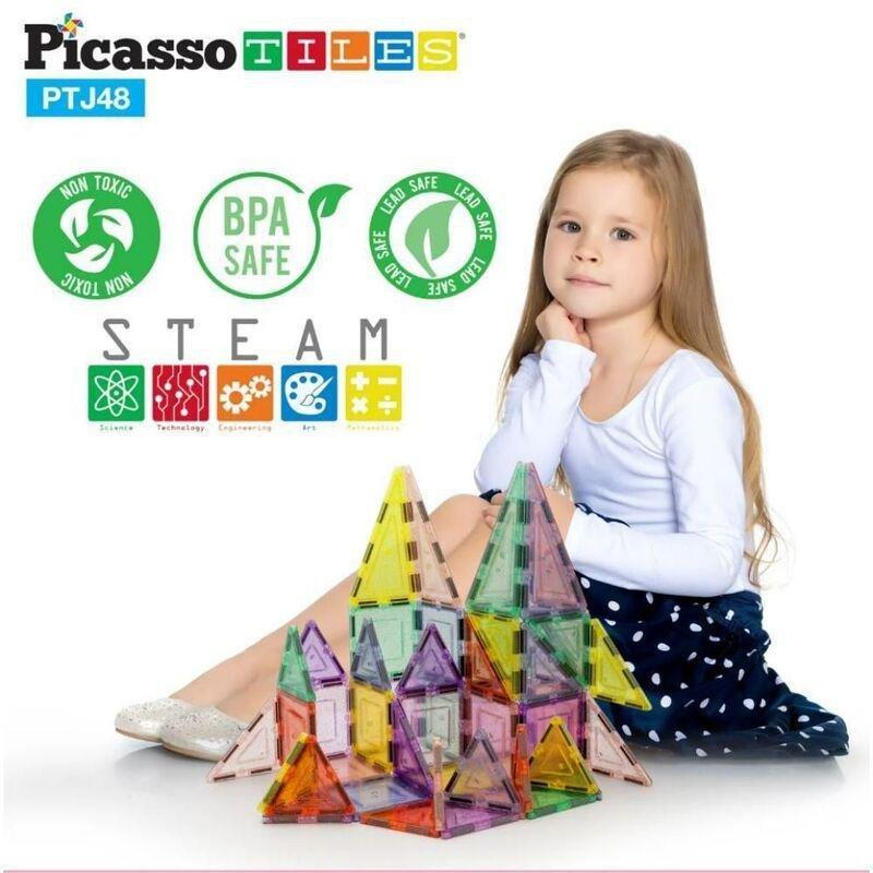 Picasso Magnetic Pastel Glitter 48 Pieces Magnetic Building Set, , large image number 2