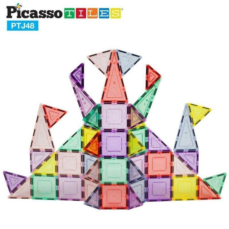 Picasso Magnetic Pastel Glitter 48 Pieces Magnetic Building Set, , large image number 4