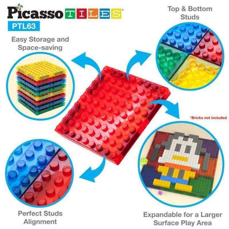 Picasso Magnetic Bricks And Tiles 63 Pieces Magnetic Building Set, , large image number 1