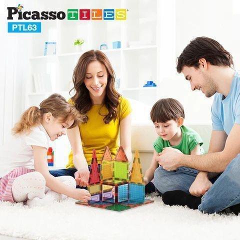 Picasso Magnetic Bricks And Tiles 63 Pieces Magnetic Building Set, , large image number 3