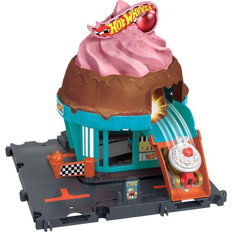 Hot Wheels City Downtown Ice Cream Shop With 1 Hot Wheels Car Playset, , large image number 3