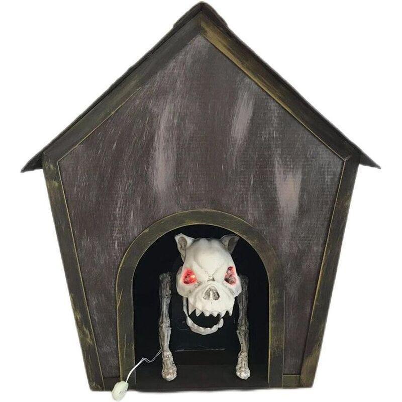 Mad Toys Barking Skeleton Dog Inside Doghouse with Light-Up Eyes And Sound, , large image number 0