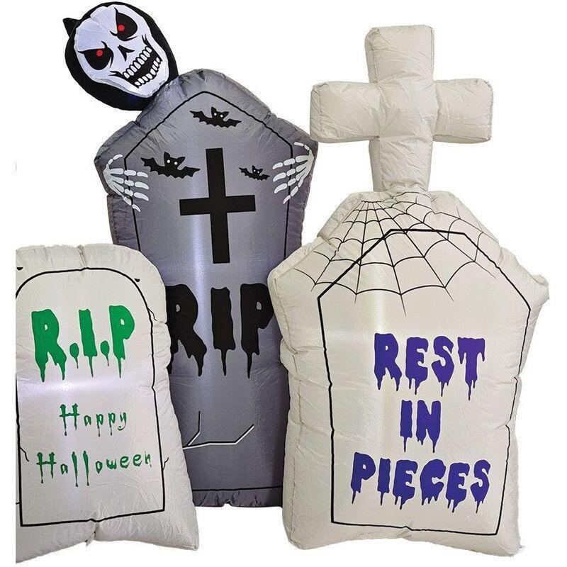 Mad Toys Inflatable Graveyard Scene Tombstones with LED Lights, , large image number 2