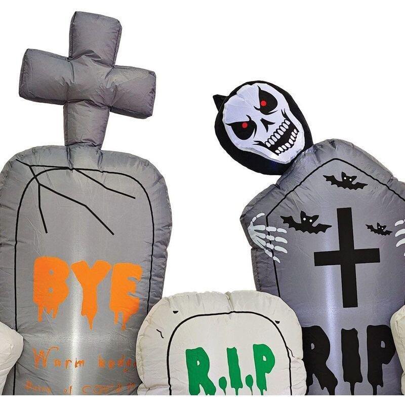 Mad Toys Inflatable Graveyard Scene Tombstones with LED Lights, , large image number 3
